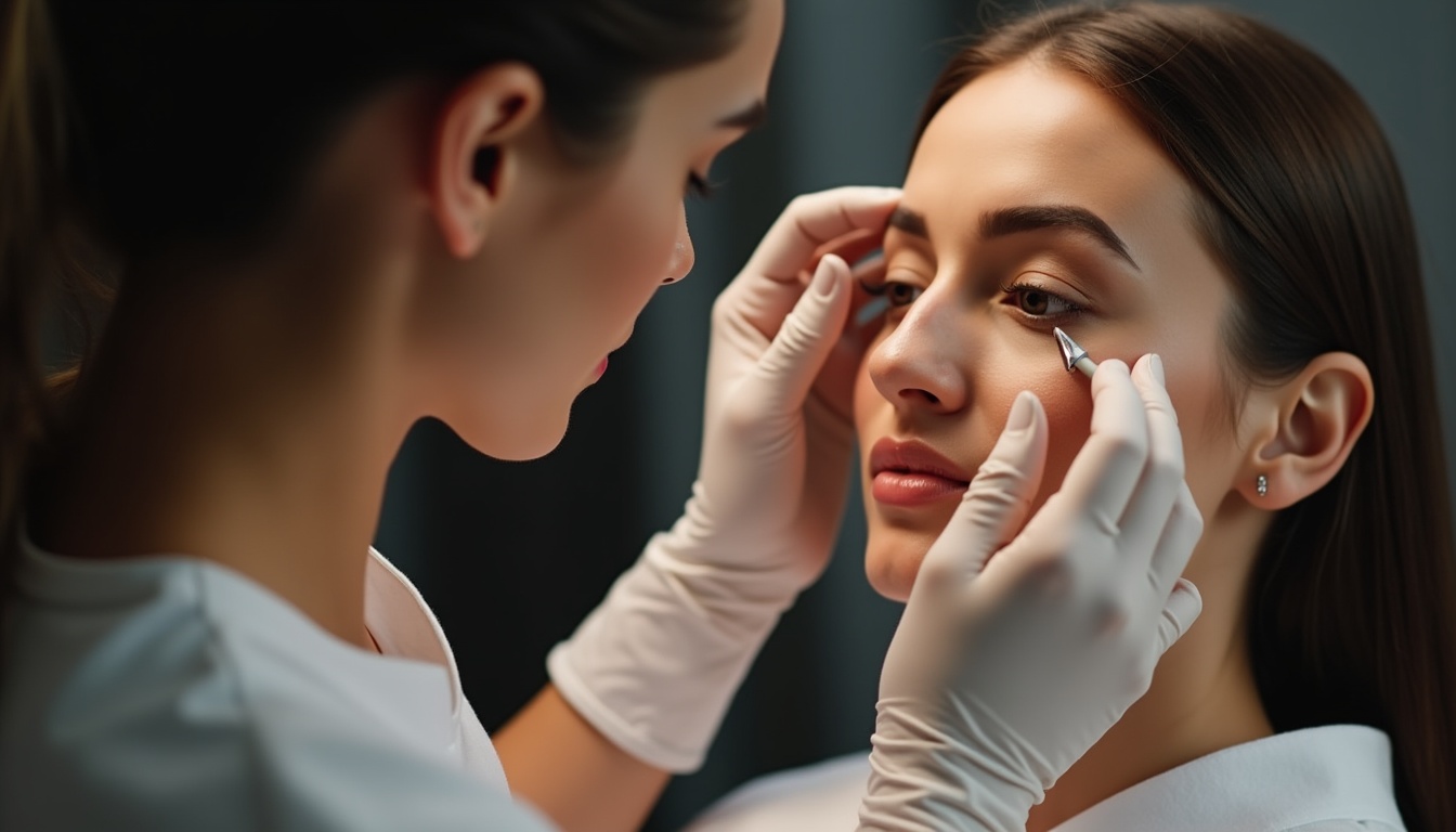 Femeie cu sprâncene perfect conturate după micropigmentare, cu accent pe micropigmentare sprancene pret