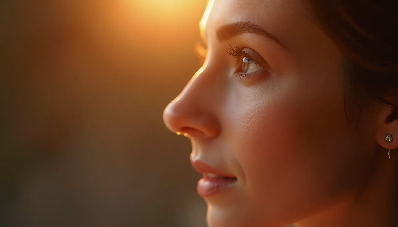 Femeie zâmbind cu sprâncene perfect conturate prin microblading, ilustrând prețul și calitatea în 2026.