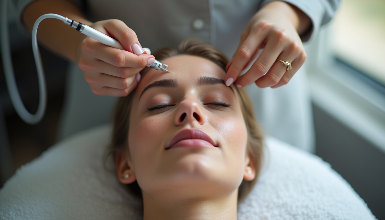 Femeie zâmbind, cu sprâncene perfect conturate prin micropigmentare în Ploiești