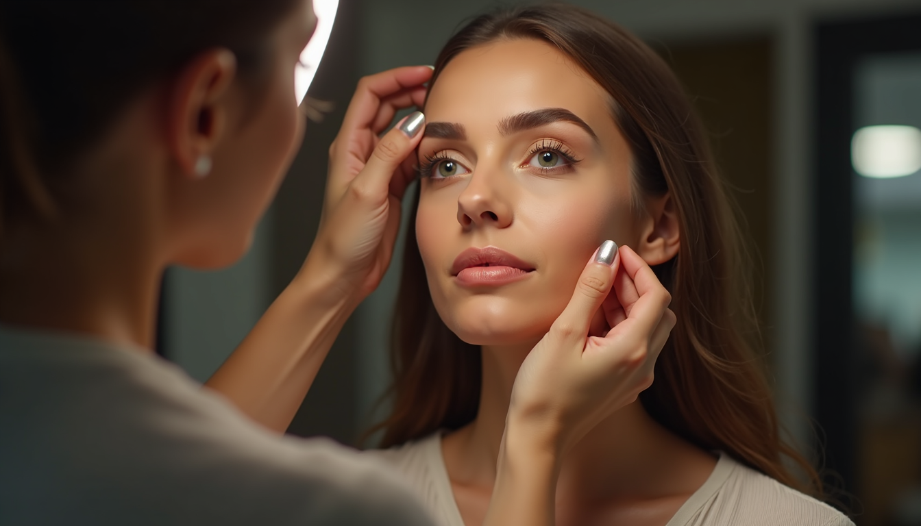 Femeie cu sprâncene perfect conturate prin micropigmentare în Constanța